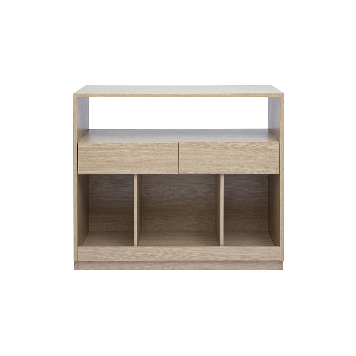 Consola con cajones acabado madera clara roble L100 cm RUBINA