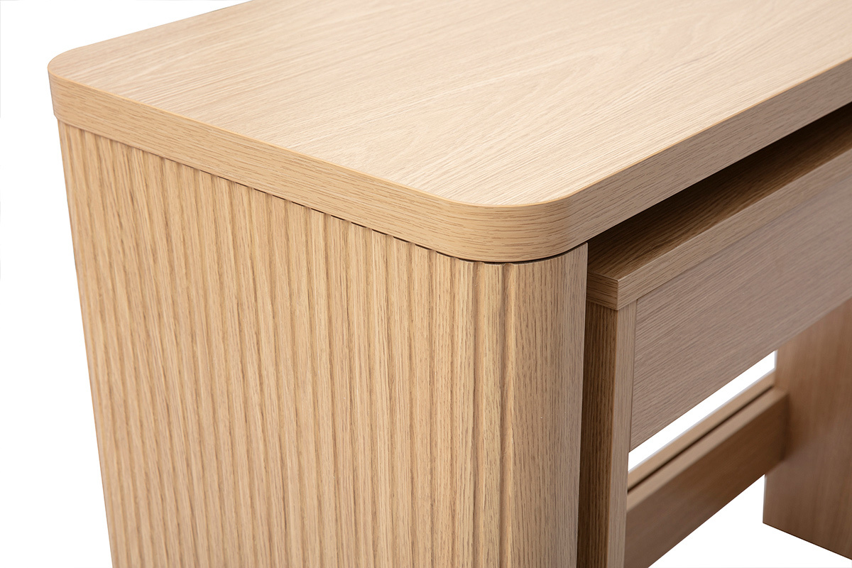 Consola de apoyo para oficina con cajones acabado madera clara roble L110 cm ENOLA