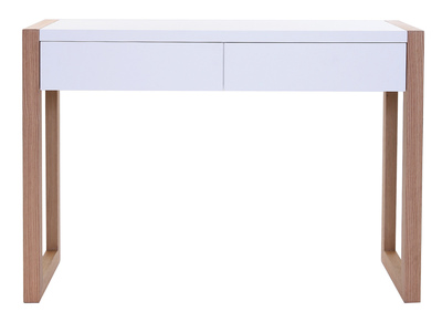 Consola dise&ntilde;o 120 blancha y acabado en roble ARMEL