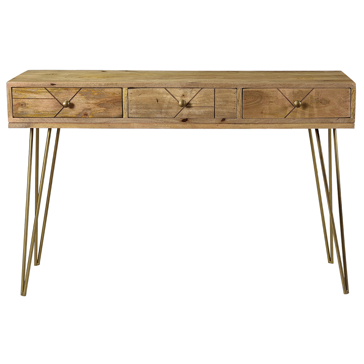 Consola en mango y metal dorado L120 cm LINIUM
