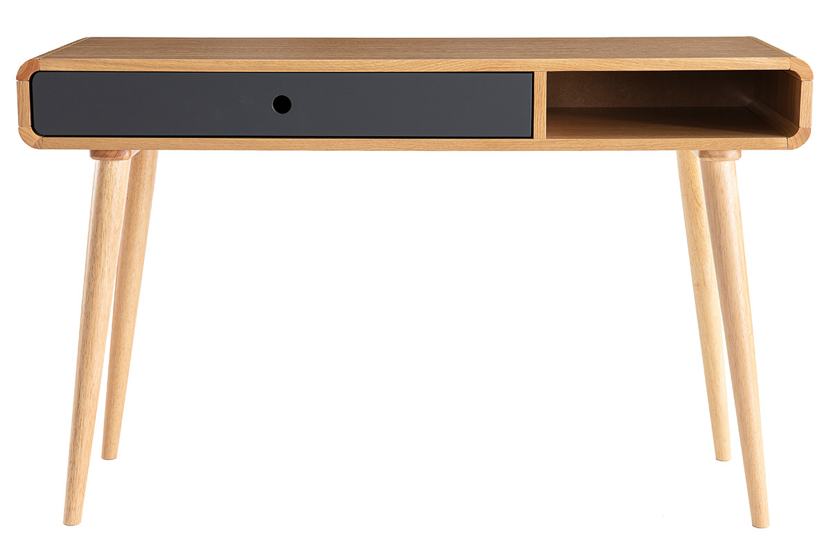 Consola-escritorio roble claro y gris L120 cm COPENHAGUE