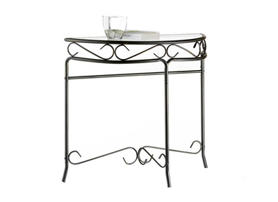Consola FLORENCE de acero y de cristal templado