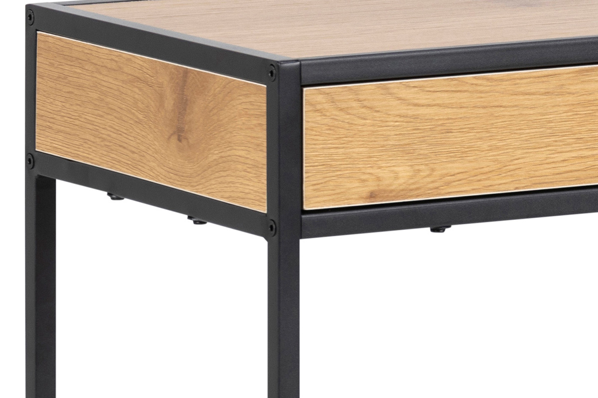 Consola industrial 2 cajones en metal y madera L100 cm TRESCA