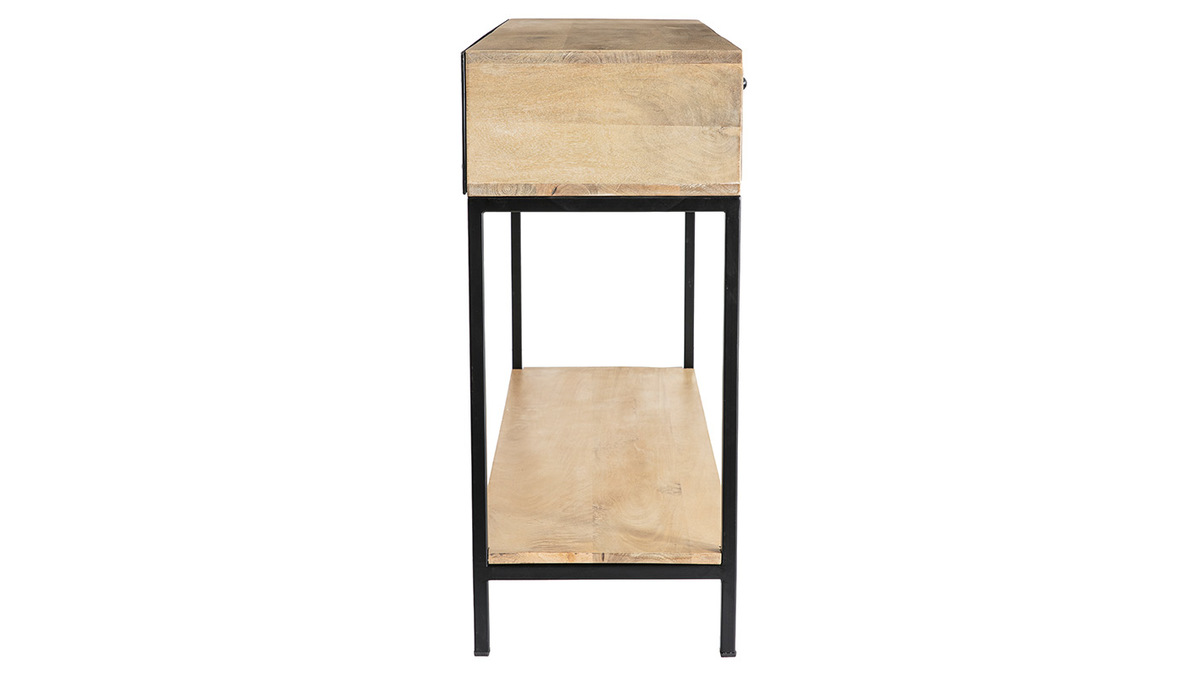 Consola industrial en mango y metal negro L110 cm RACK
