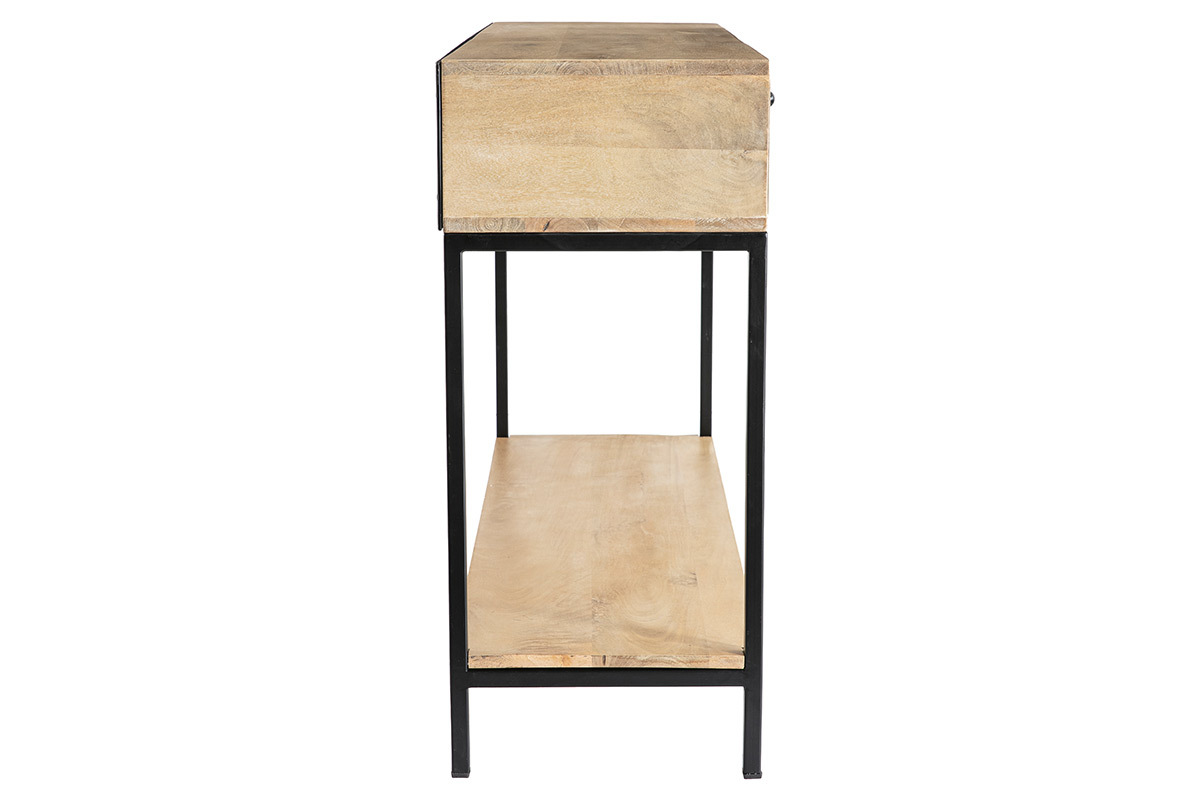 Consola industrial en mango y metal negro L110 cm RACK