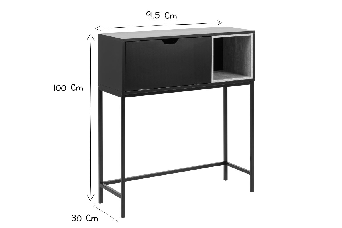 Consola industrial madera y metal YSTE