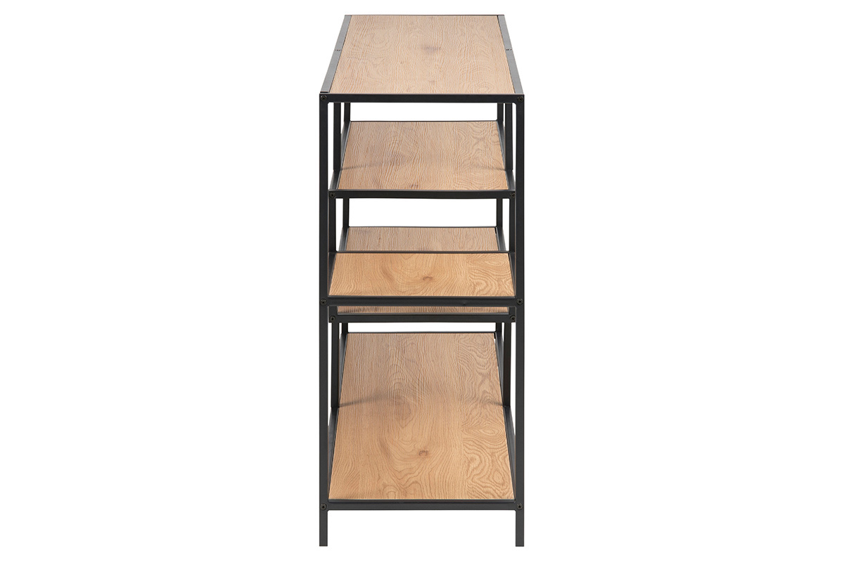 Consola industrial metal negro y madera L114 cm TRESCA