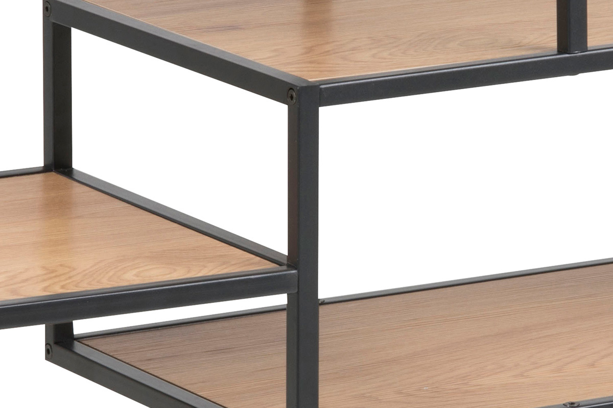 Consola industrial metal negro y madera L114 cm TRESCA