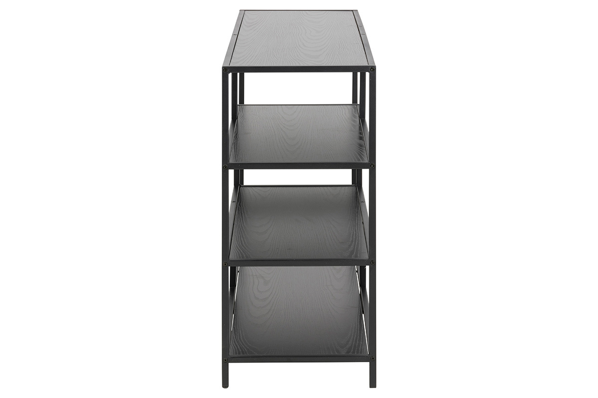 Consola industrial metal negro y madera negra L114 cm TRESCA