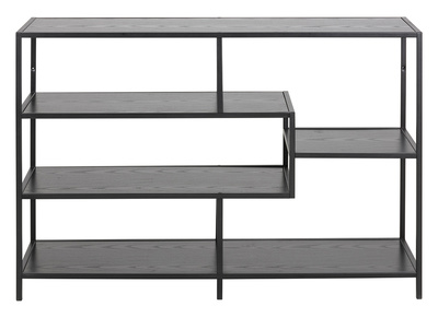 Consola industrial metal negro y madera negra L114 cm TRESCA