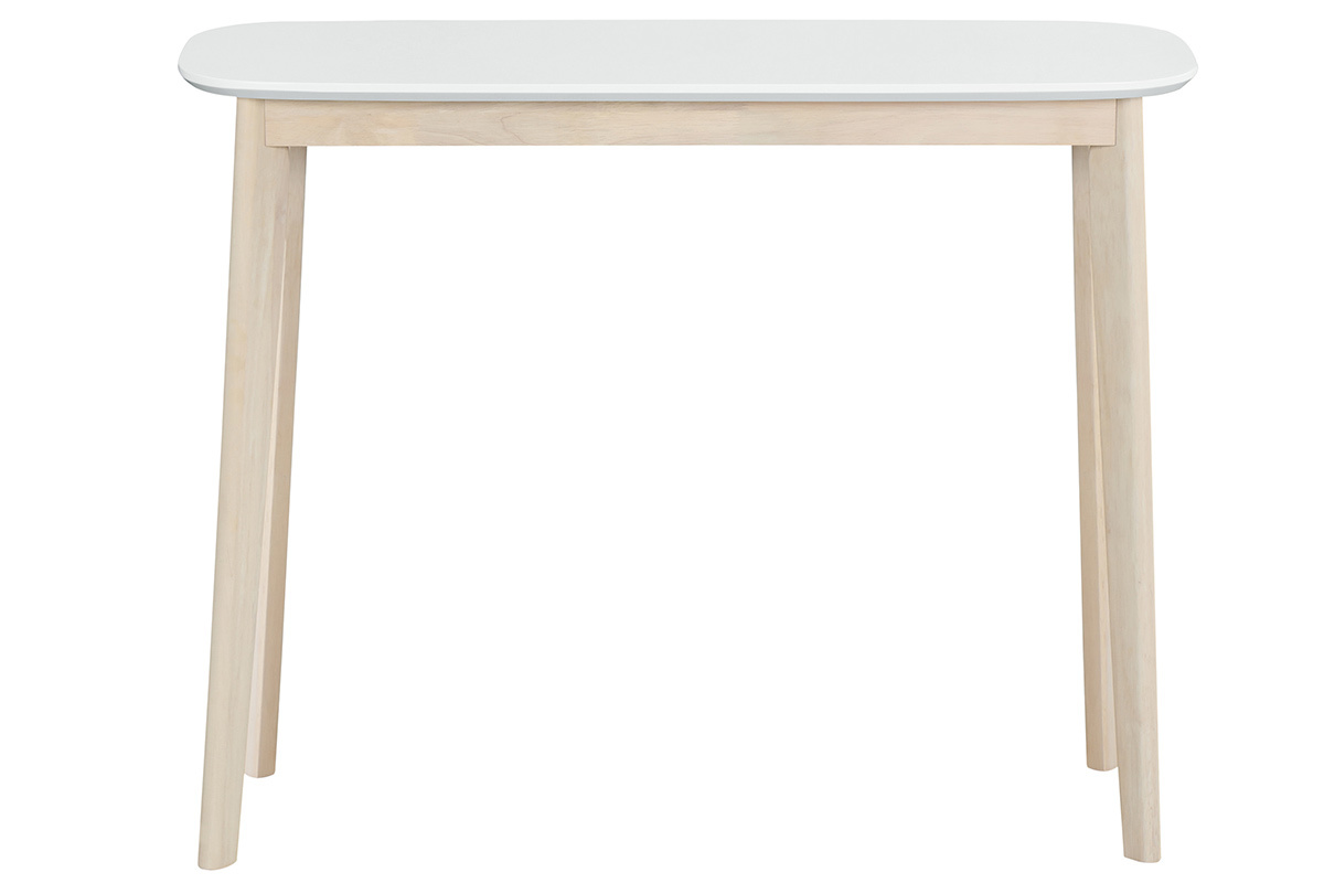 Consola nrdica blanca y madera clara LEENA