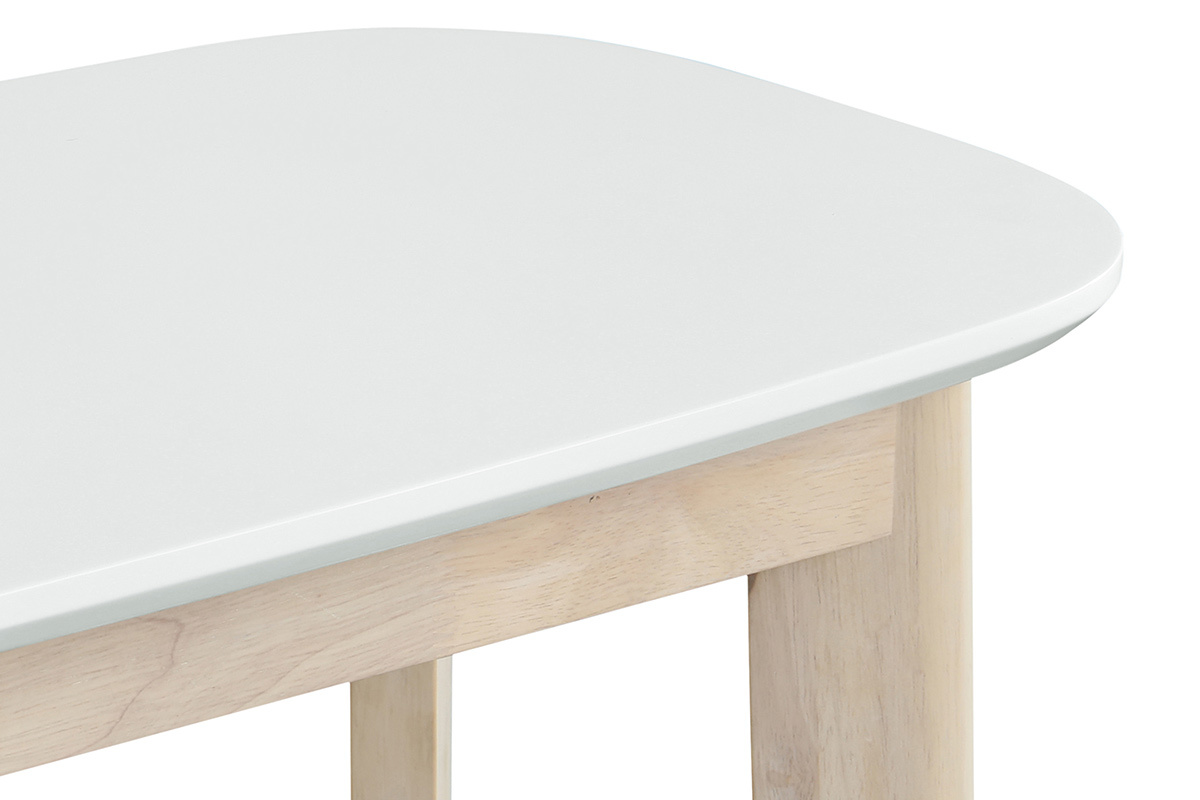 Consola nrdica blanca y madera clara LEENA