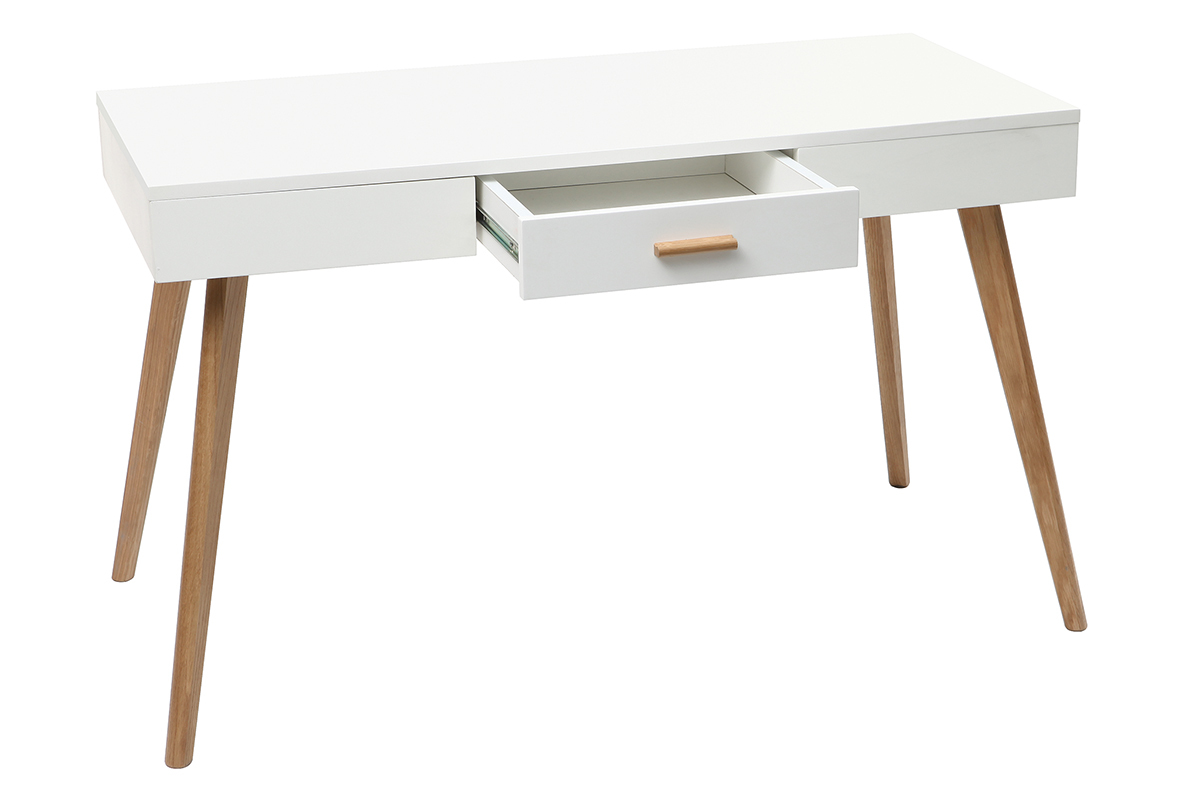 Consola roble y blanco L120 cm GILDA
