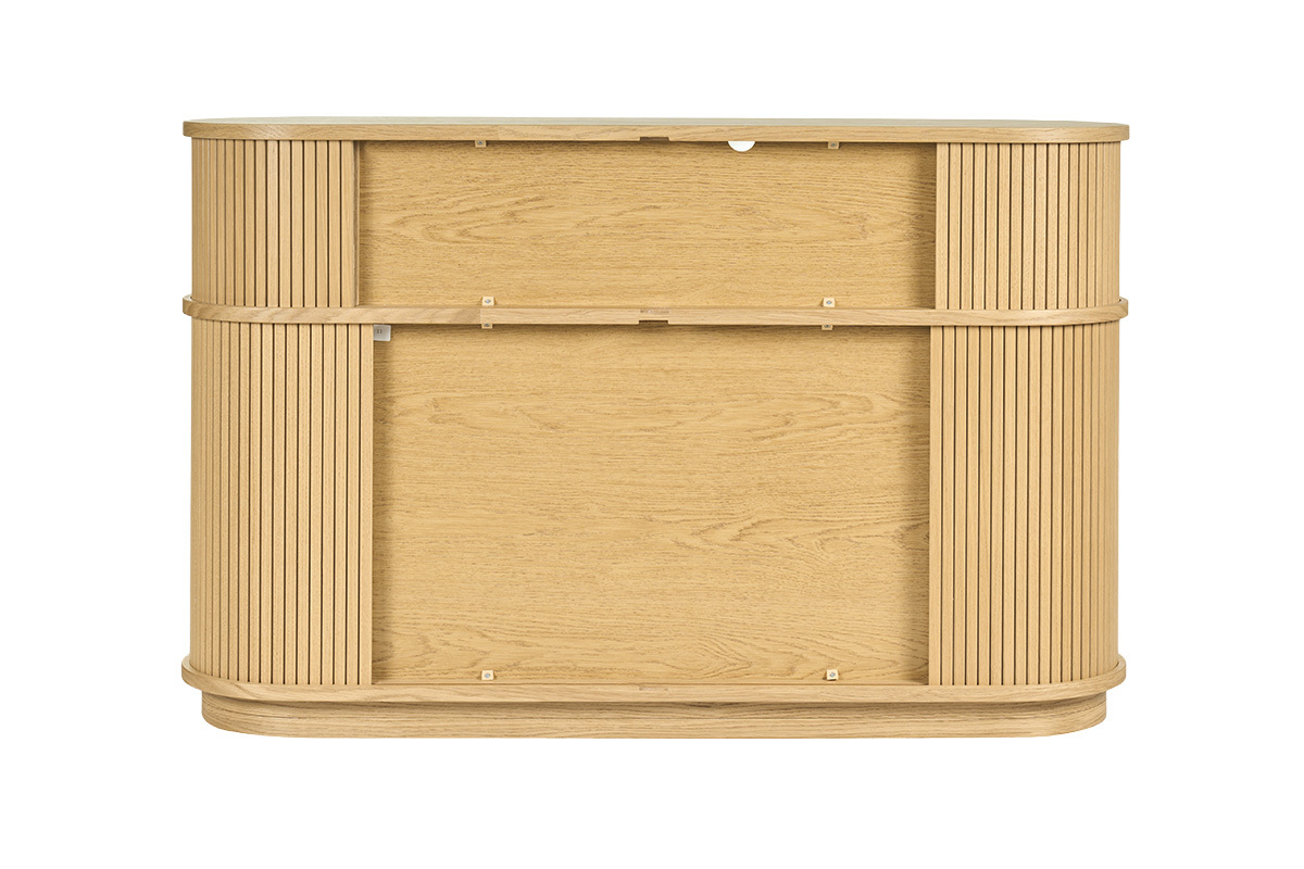 Consola vintage de madera clara roble con puertas correderas L120 cm EPIC