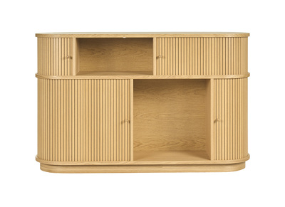 Consola vintage de madera clara roble con puertas correderas L120 cm EPIC