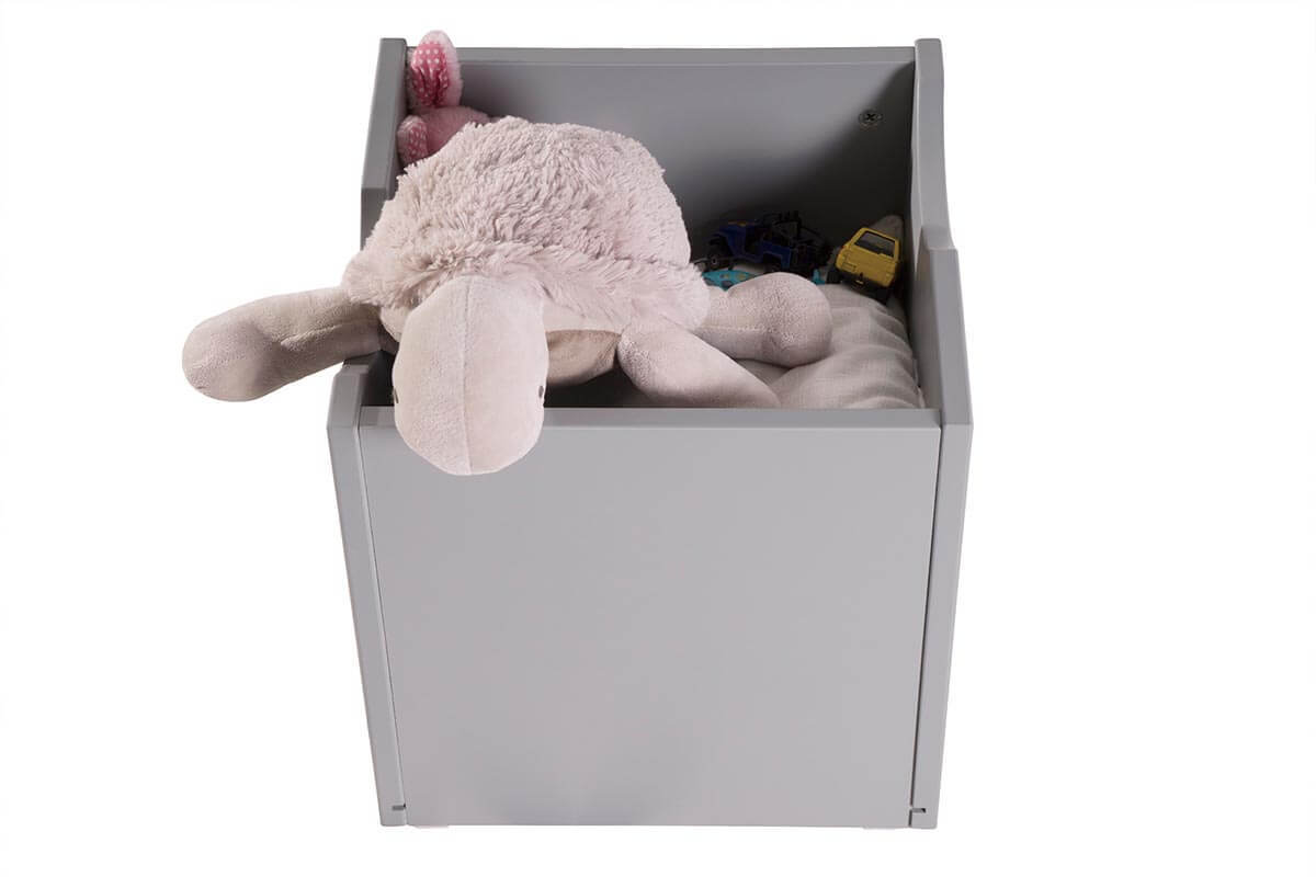 Cubo de almacenaje lacado gris mate KIDDO