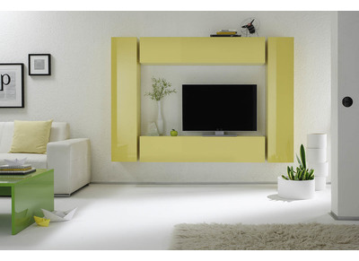 Elemento de pared TV COLORED horizontal o vertical Lacado Amarillo