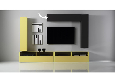 Elemento de pared TV COLORED horizontal o vertical Lacado Gris antracita