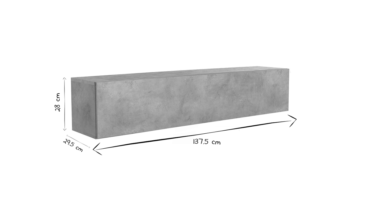 Elemento de pared TV horizontal acabado cemento ETERNEL