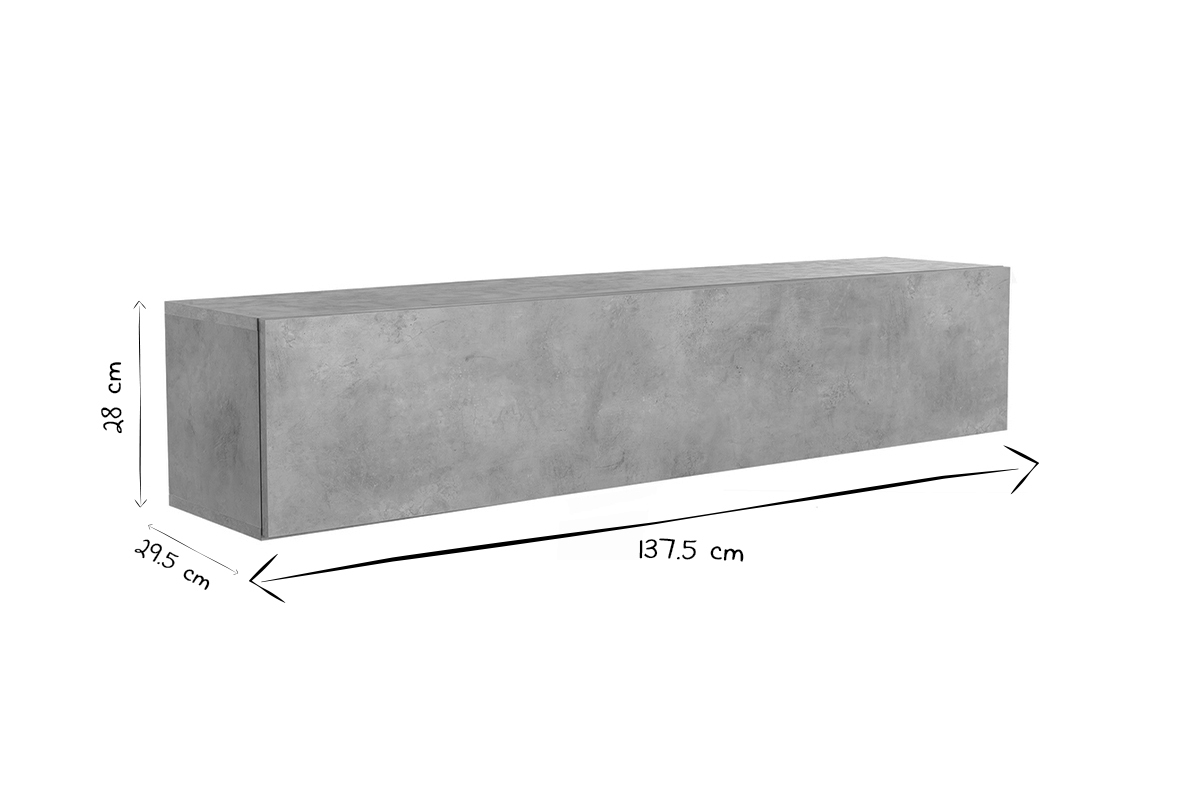 Elemento de pared TV horizontal acabado cemento ETERNEL
