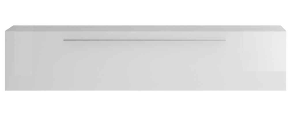 Elemento de pared TV horizontal blanco brillante con tirador ETERNEL