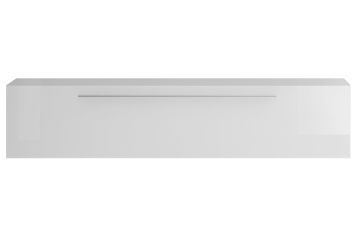 Elemento de pared TV horizontal blanco brillante con tirador ETERNEL