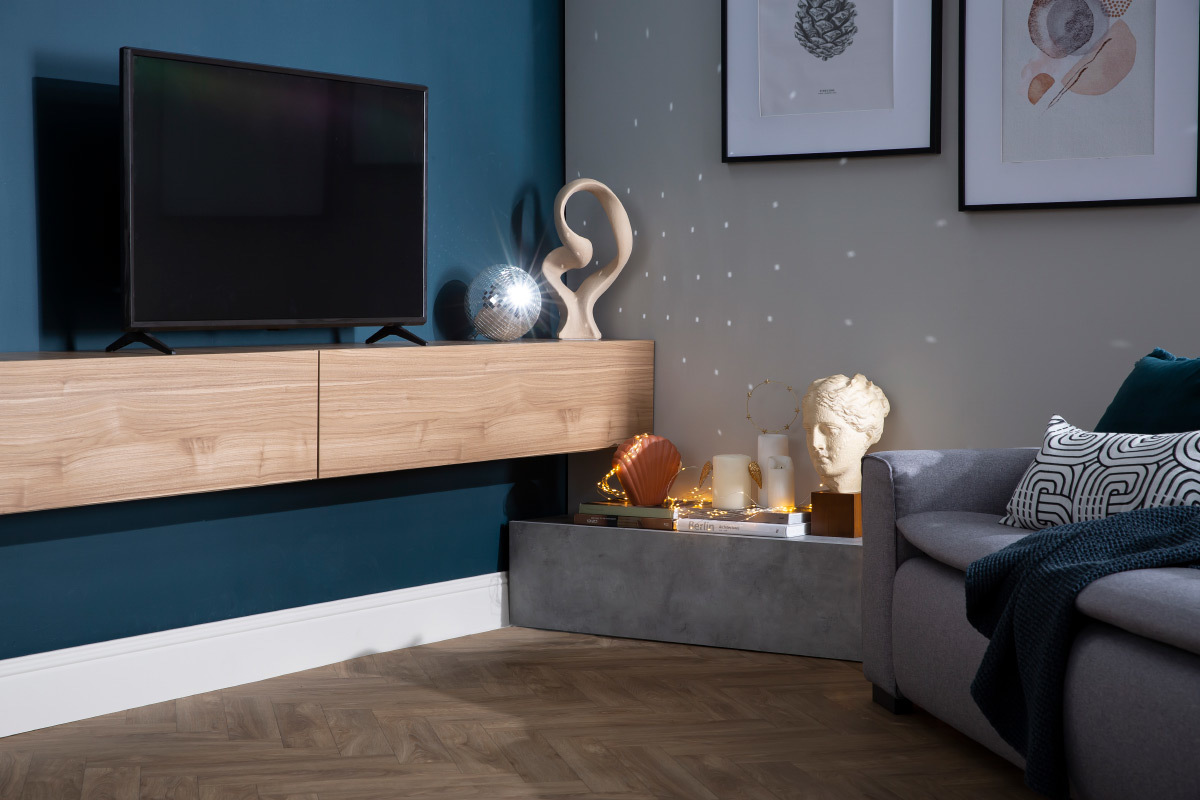 Elemento de pared TV horizontal nogal claro ETERNEL