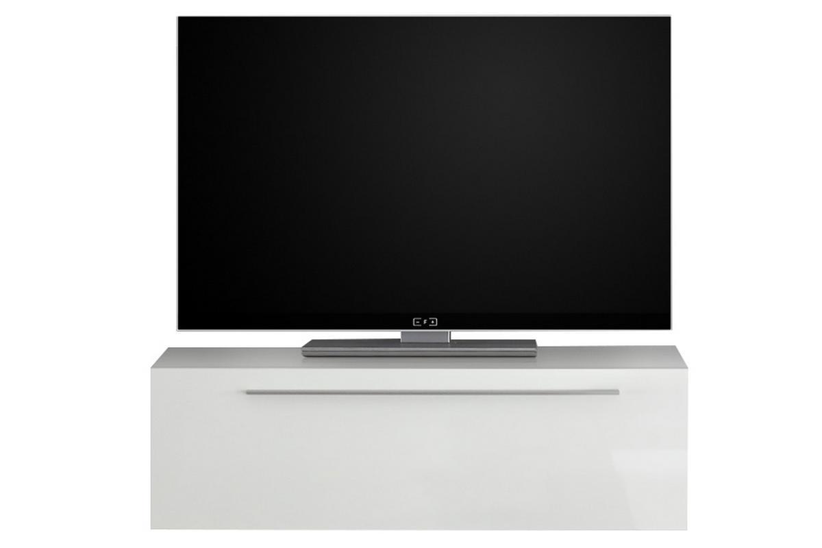 Elemento de pared TV lacado blanco brillante L95 cm ETERNEL
