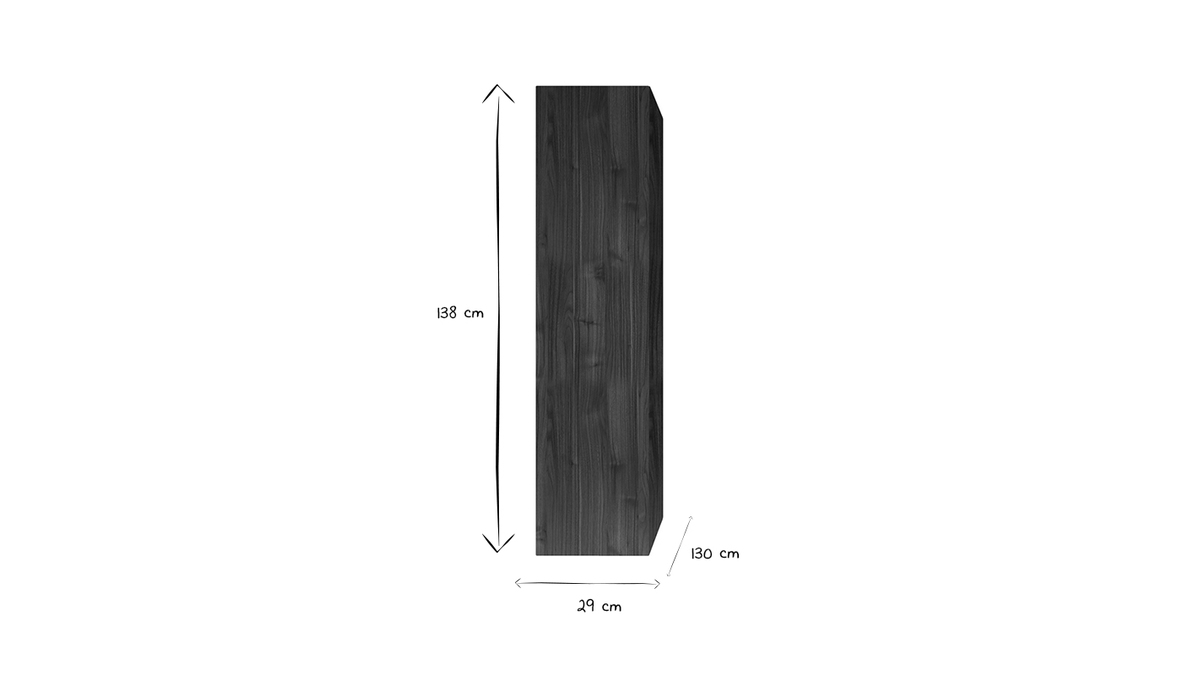 Elemento de pared TV vertical acabado madera oscura ETERNEL