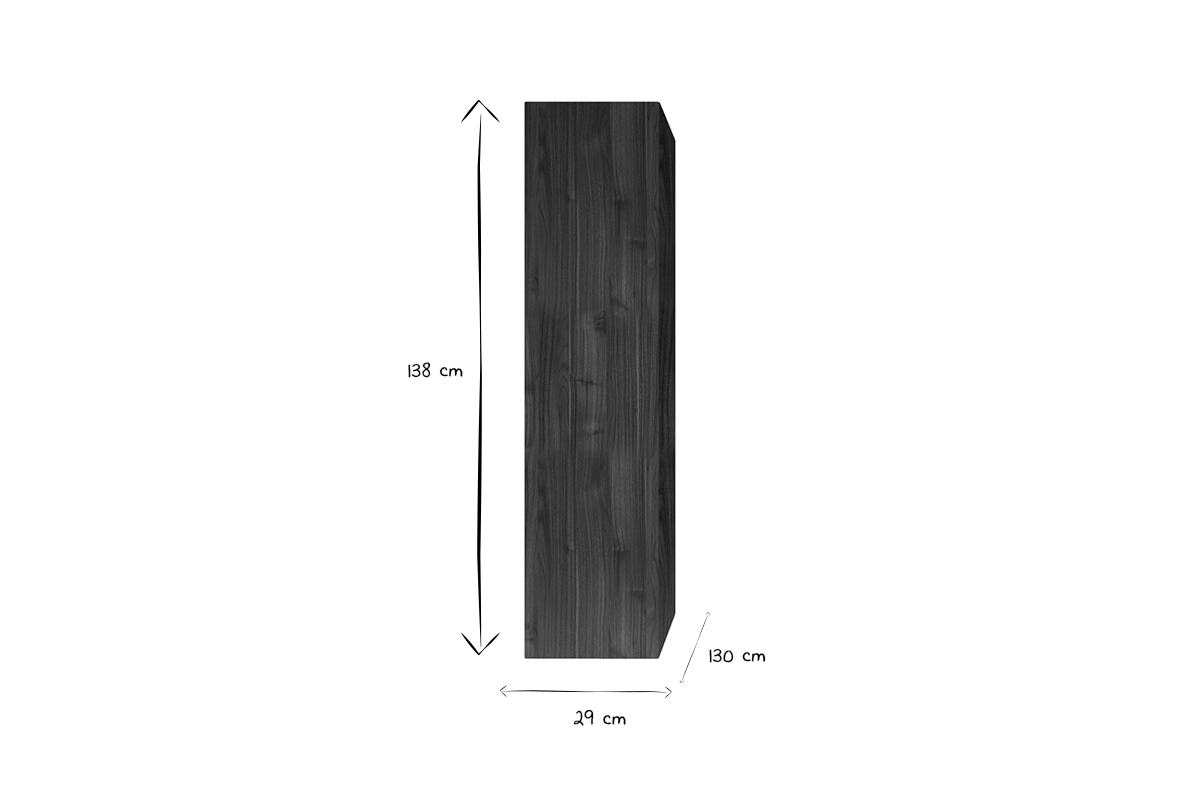 Elemento de pared TV vertical acabado madera oscura ETERNEL
