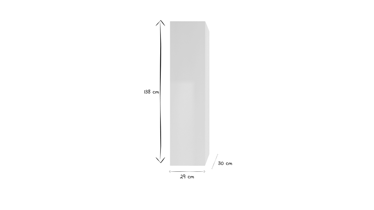 Elemento de pared TV vertical lacado blanco ETERNEL
