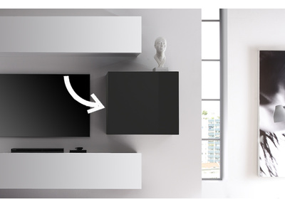 Elemento mural COLORED cuadrado gris antracita lacado