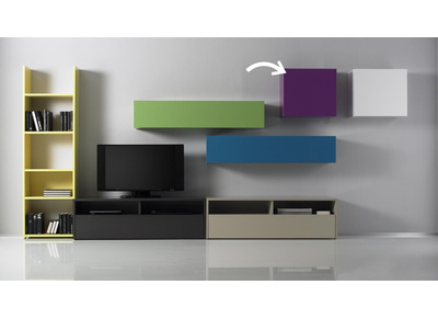 Elemento mural COLORED cuadrado lacado lila