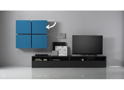 Elemento mural COLORED cuadrado lacado turquesa