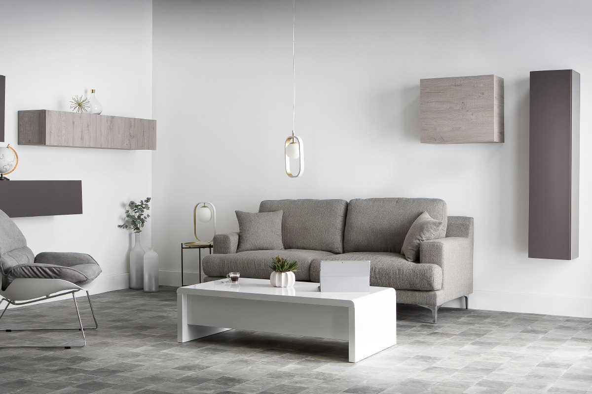 Elemento mural COLORED cuadrado madera gris
