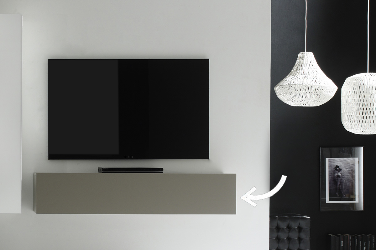 Elemento mural TV diseo topo mate horizontal COLORED V2