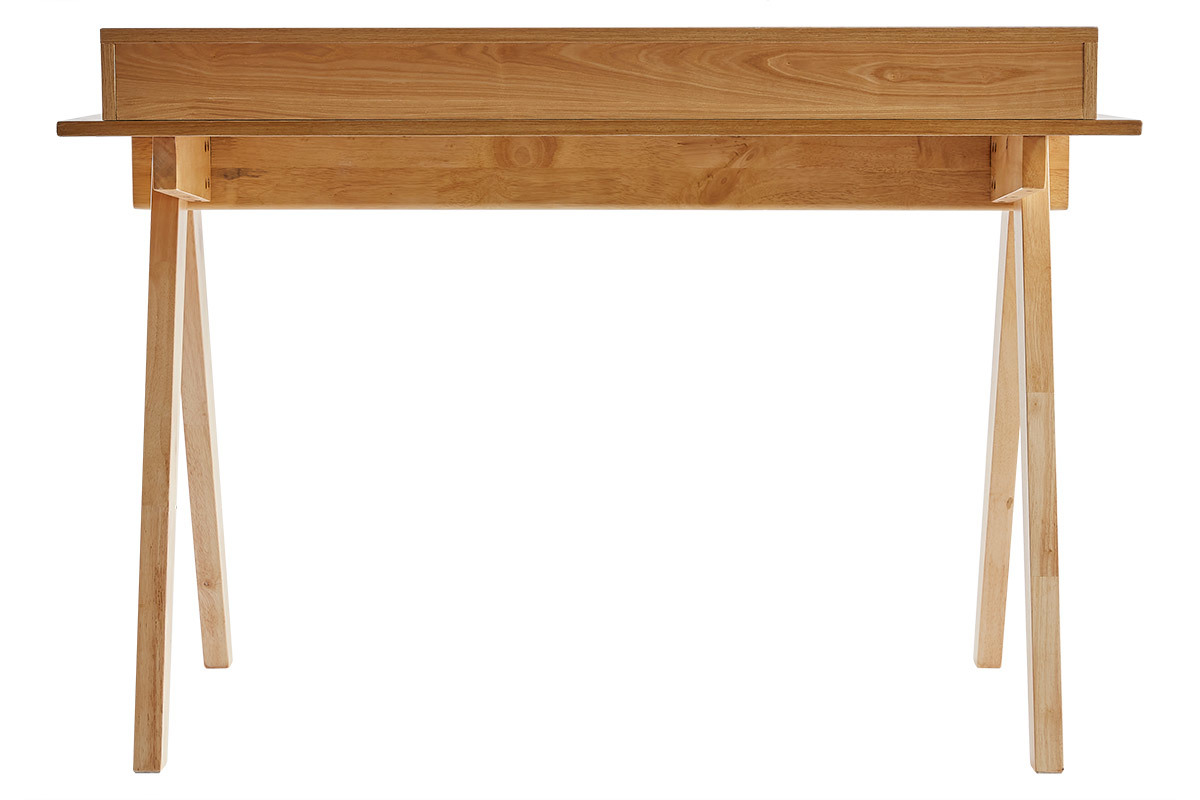 Escritorio con almacenaje de madera clara 120 cm PULITO