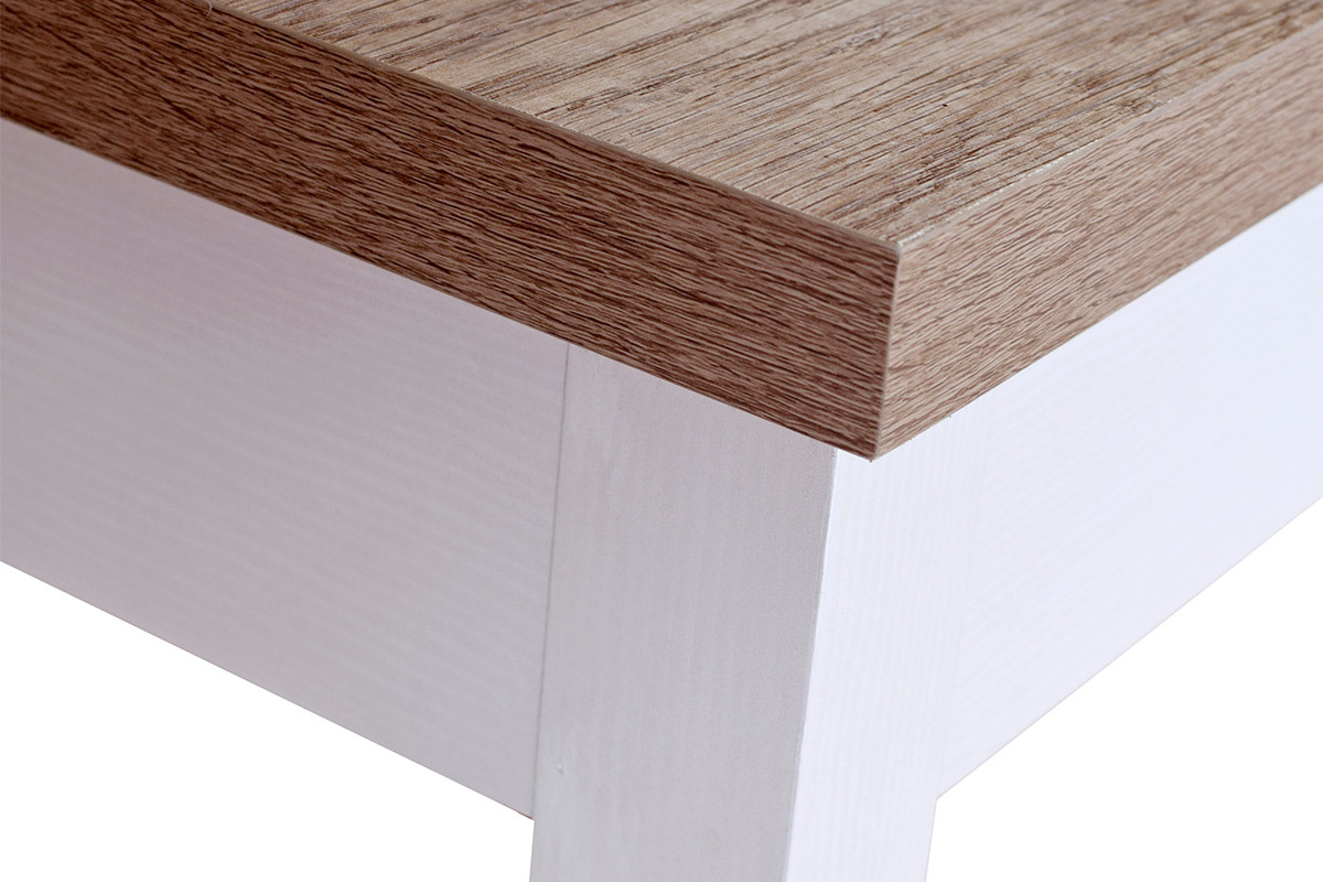 Escritorio con almacenaje madera y blanco PAGNOL