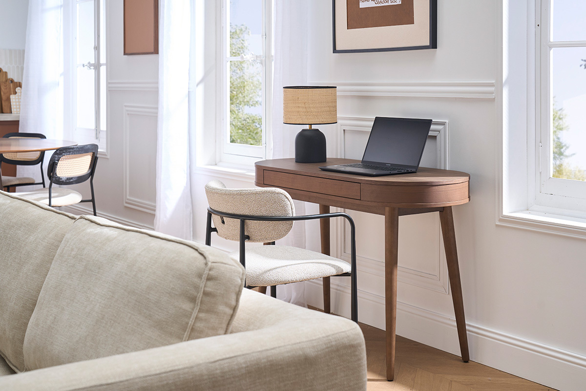 Escritorio con caj�n en madera oscura L120 cm JUDITH