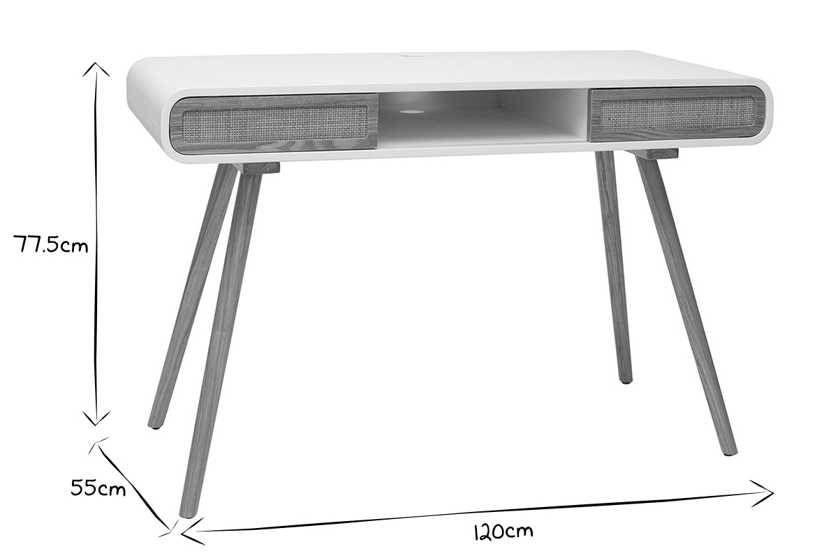 Escritorio con puertas correderas y rejilla L120 cm OLYMPE
