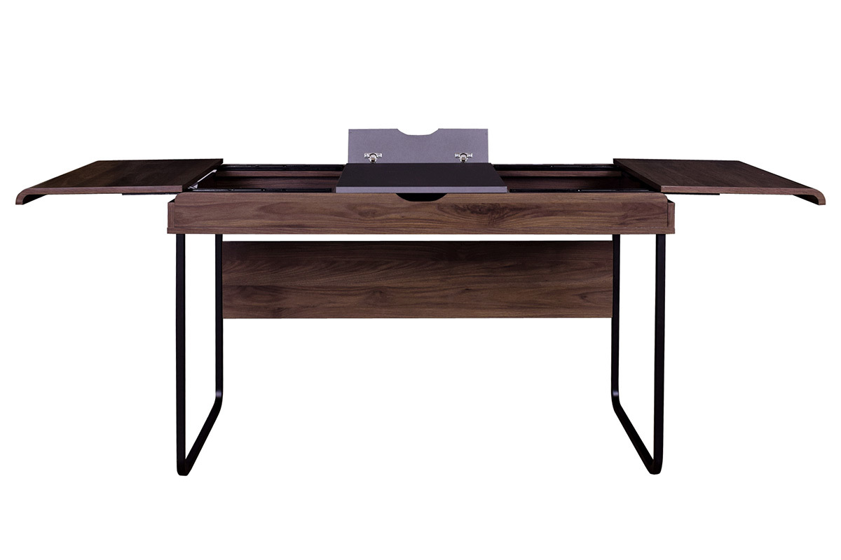 Escritorio con tablero corredero madera y gris QUINT
