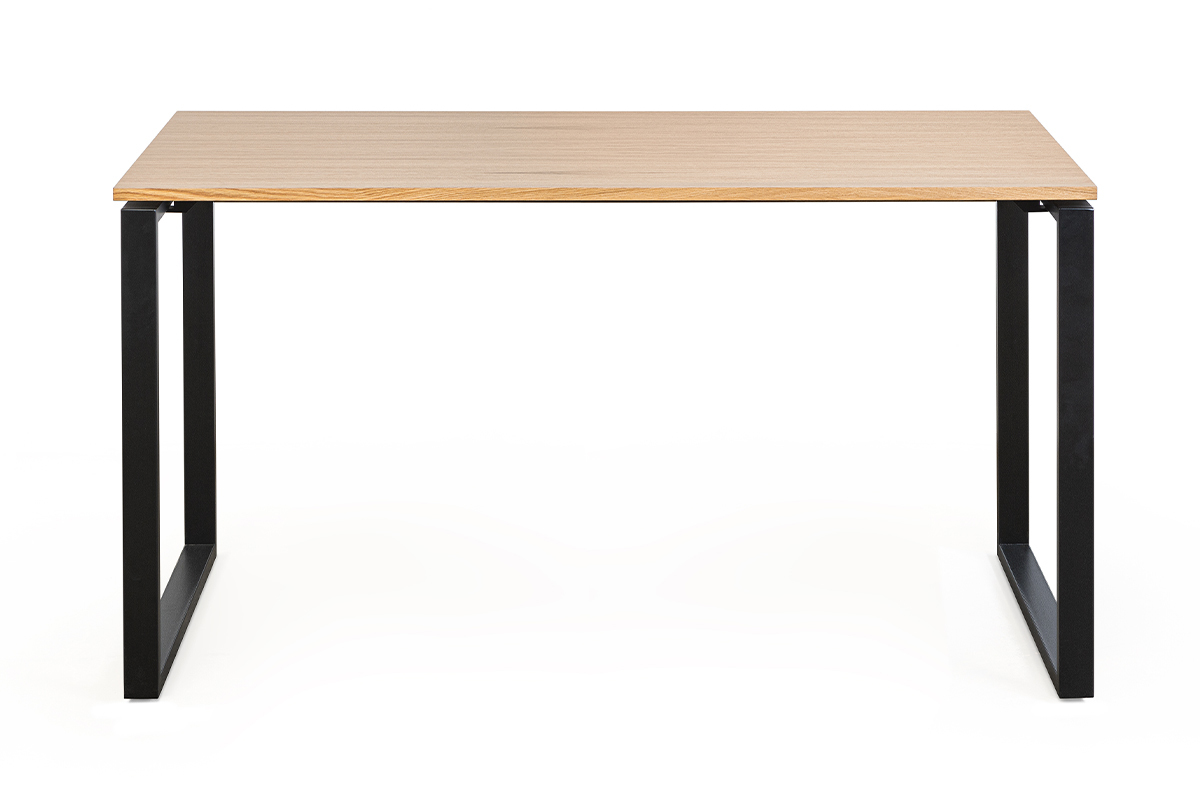Escritorio con tablero de contrachapado de roble con patas de metal negro 138cm OPAL