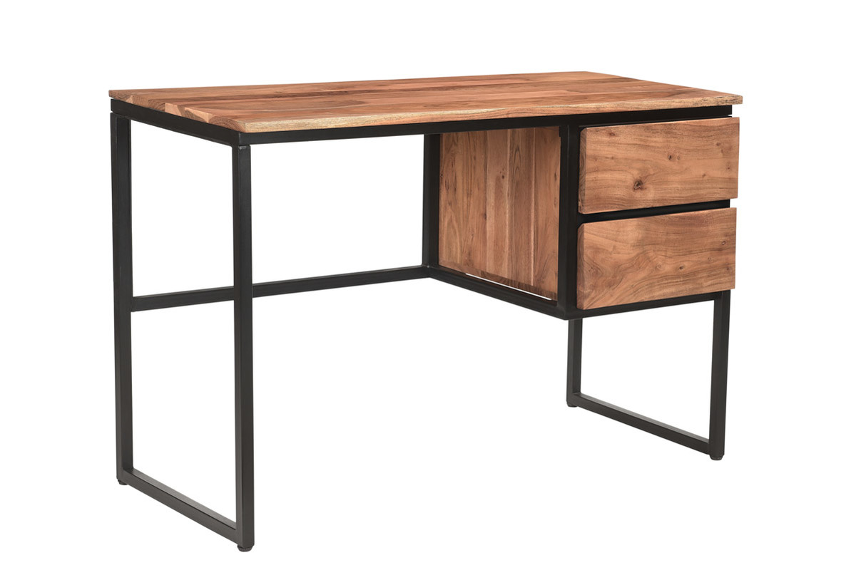 Escritorio de acacia maciza con cajones HOORN