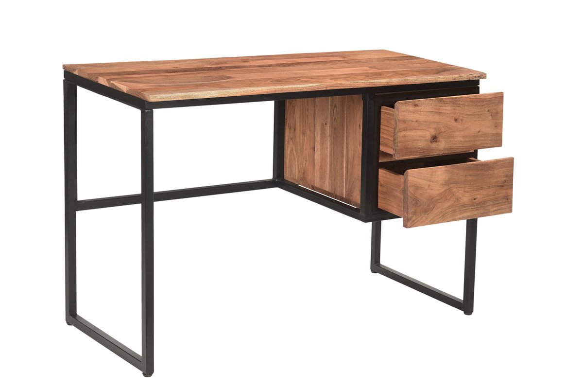 Escritorio de acacia maciza con cajones HOORN