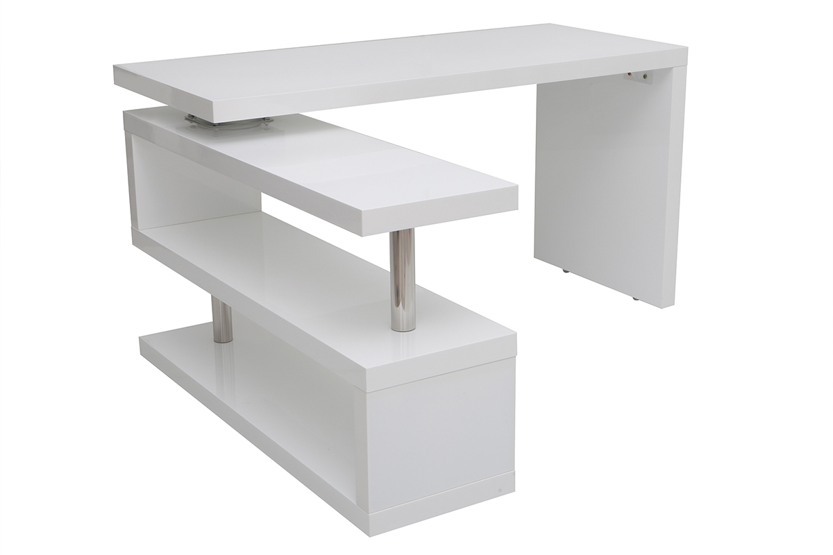 Escritorio de diseo blanco lacado amovible MAX