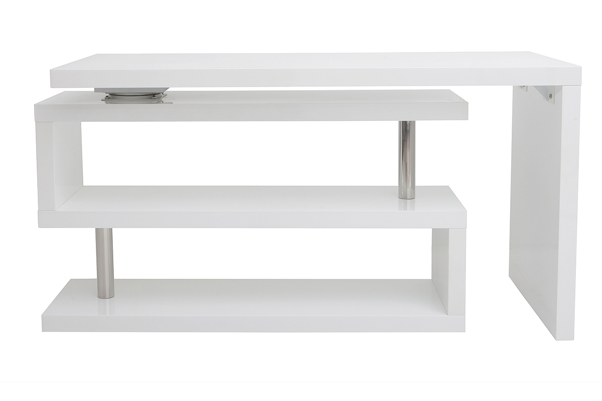 Escritorio de diseo blanco lacado amovible MAX