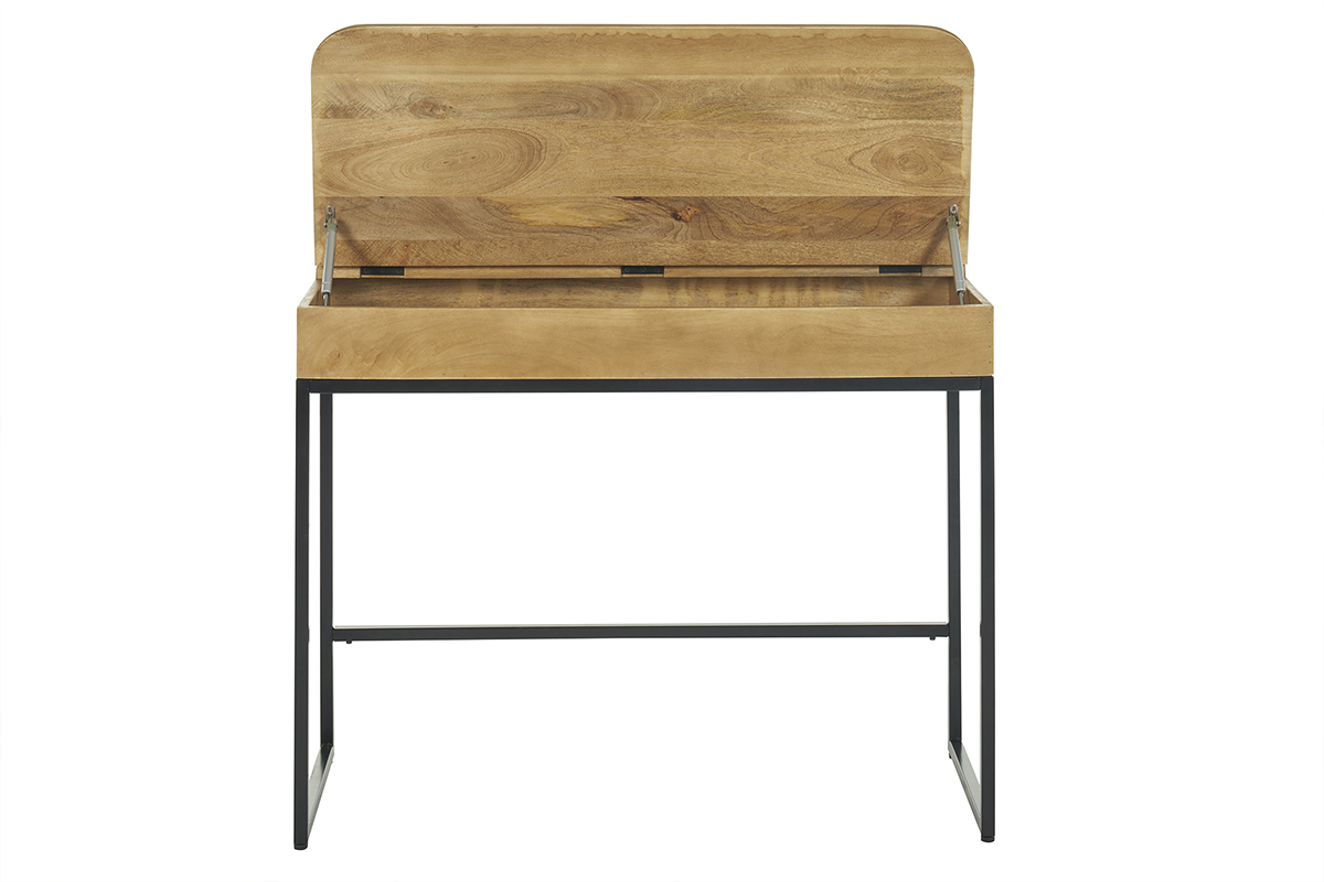 Escritorio de madera maciza de mango con almacenaje 100 cm SHIVA