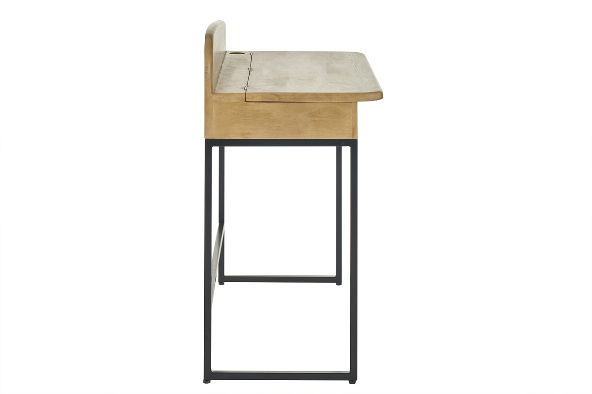 Escritorio de madera maciza de mango con almacenaje 100 cm SHIVA