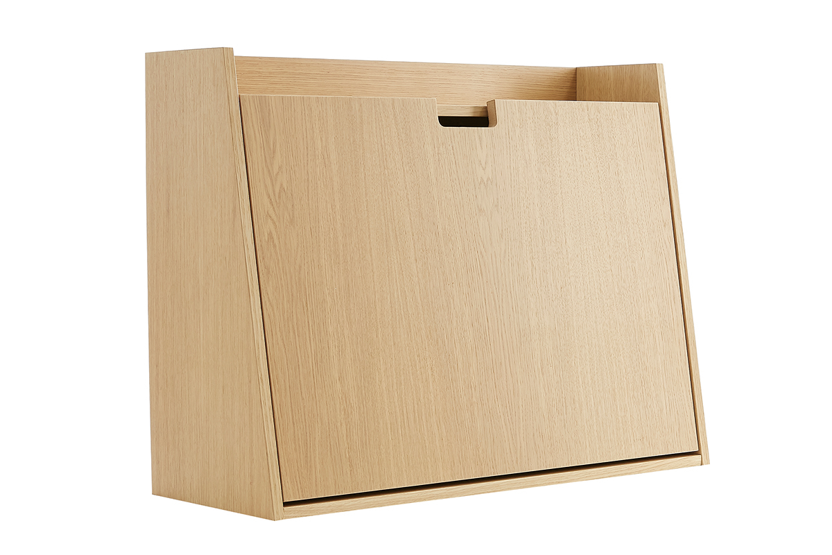 Escritorio de pared vintage de roble con cajonera 78 cm GABIN