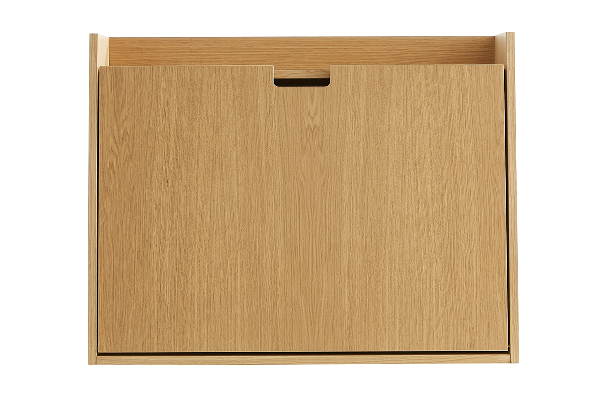 Escritorio de pared vintage de roble con cajonera 78 cm GABIN